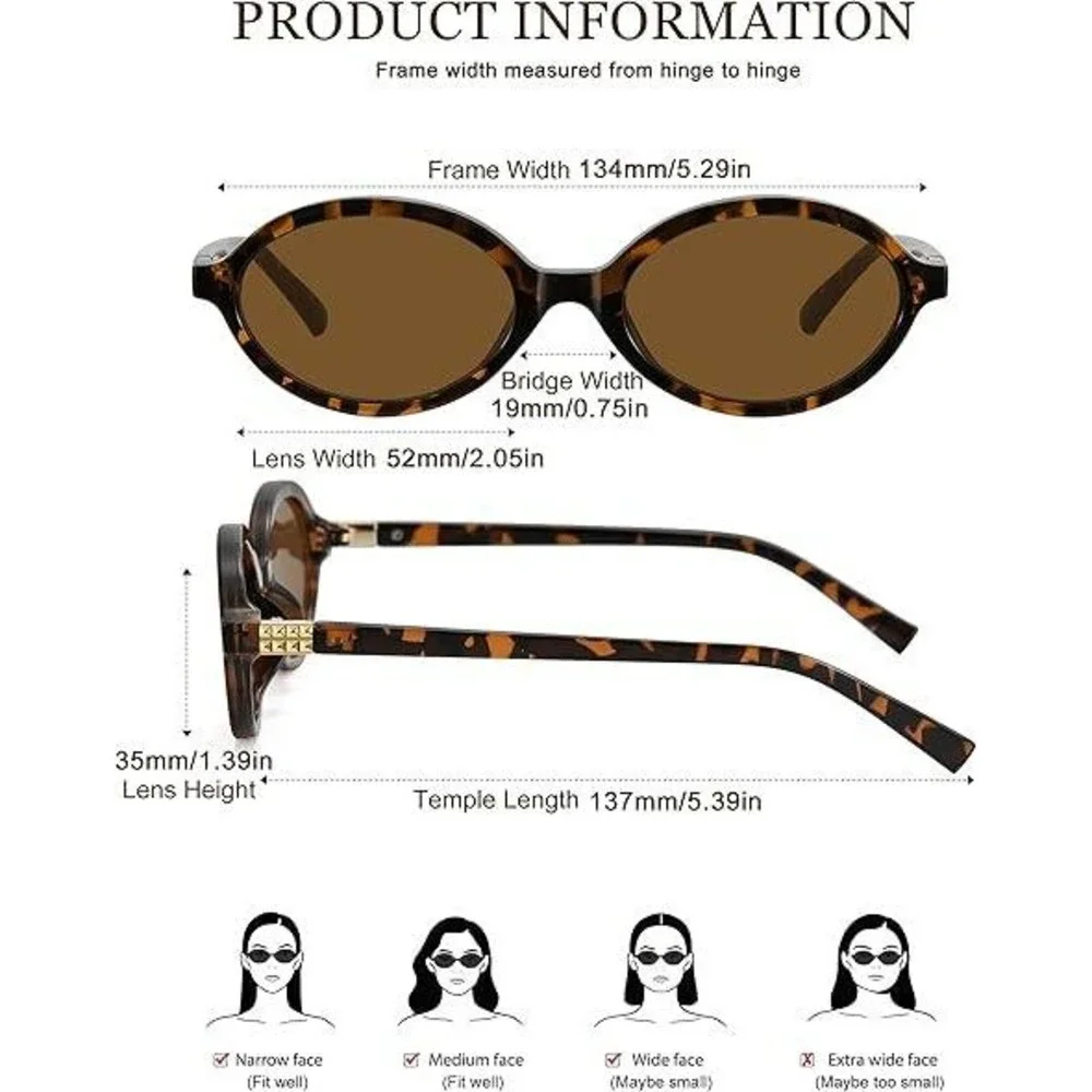 Set of 2 WOWSUN Women's Retro Oval Sunglasses Trendy Sun Glasses Sunnies UV400